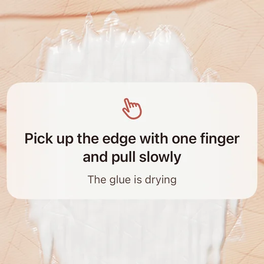 Glue Peel game: pick up the edge and pull slowly