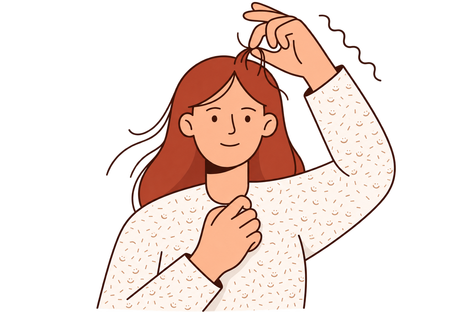 A figure pulling at their hair