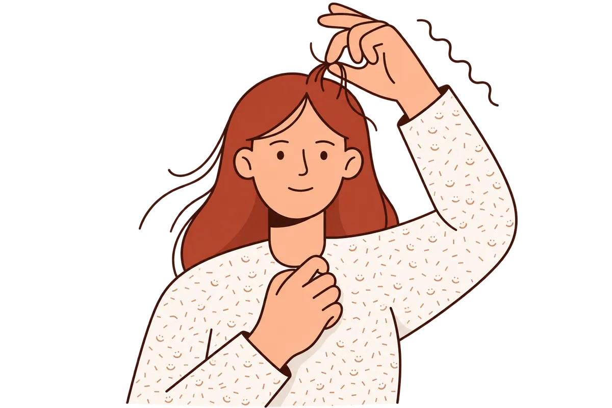 A figure pulling at their hair