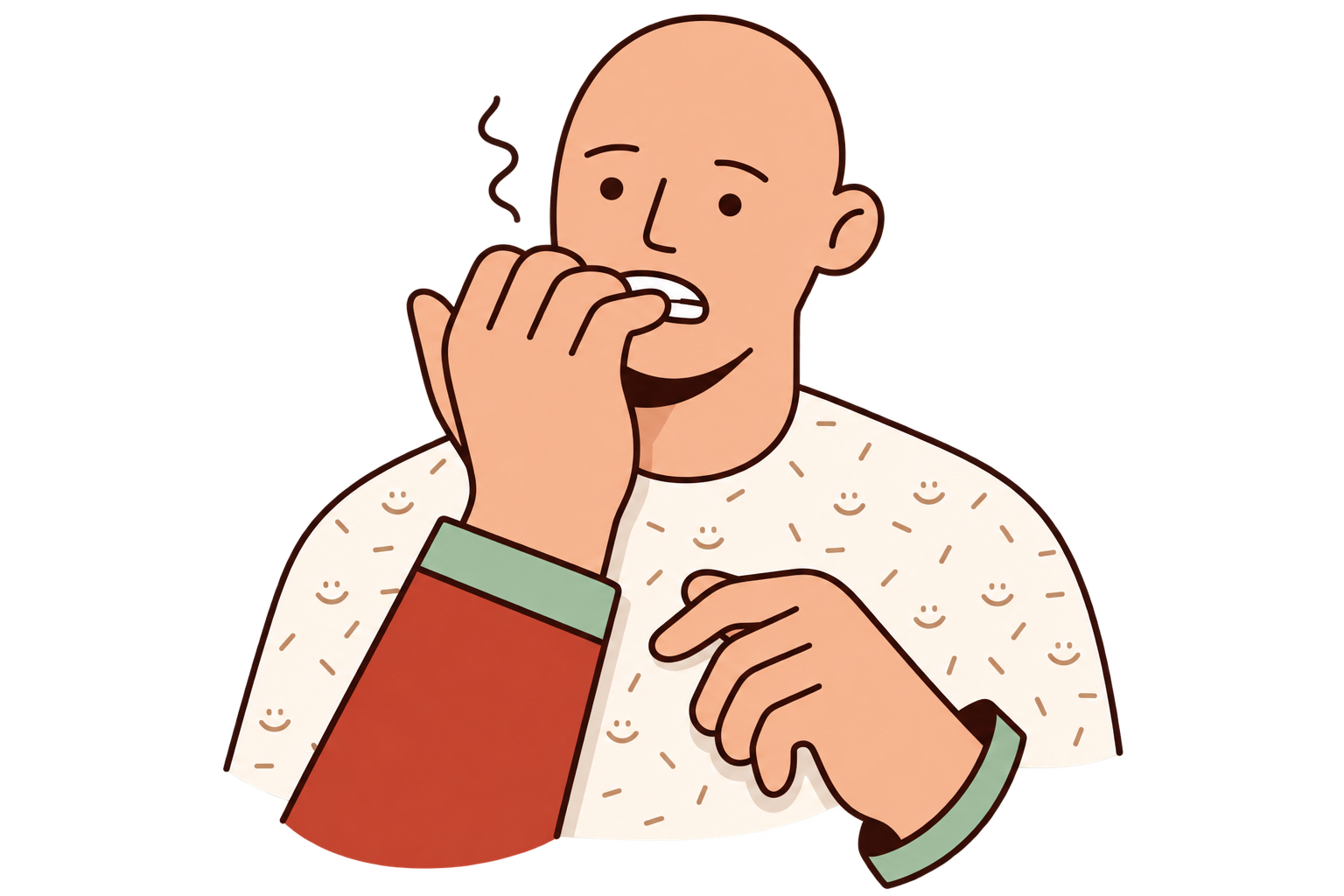 A figure biting their nails