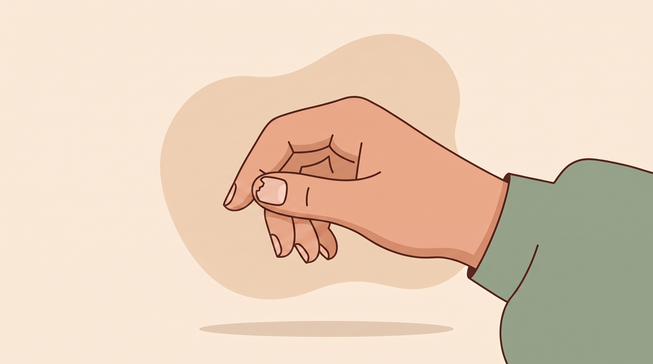 A relaxed hand with a chipped thumbnail