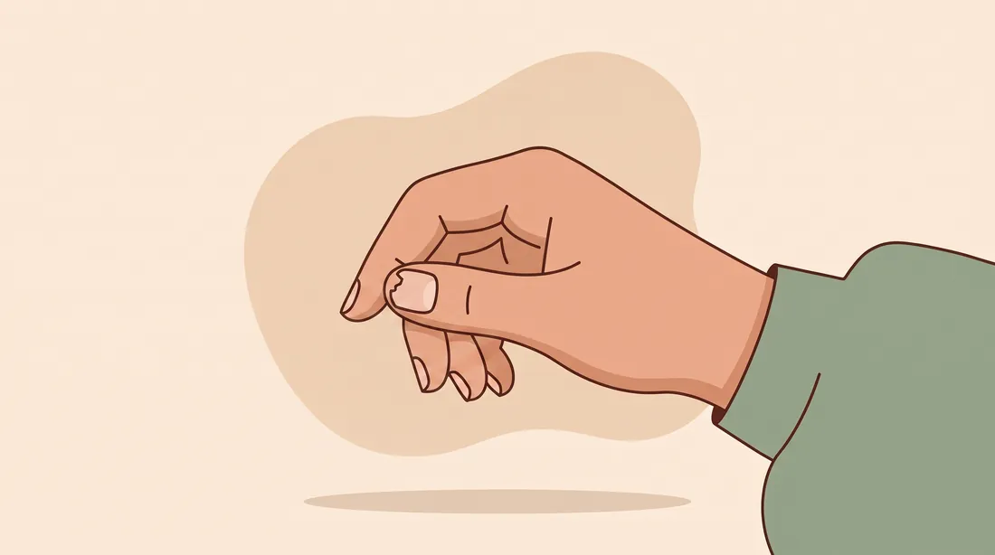 A relaxed hand with a chipped thumbnail