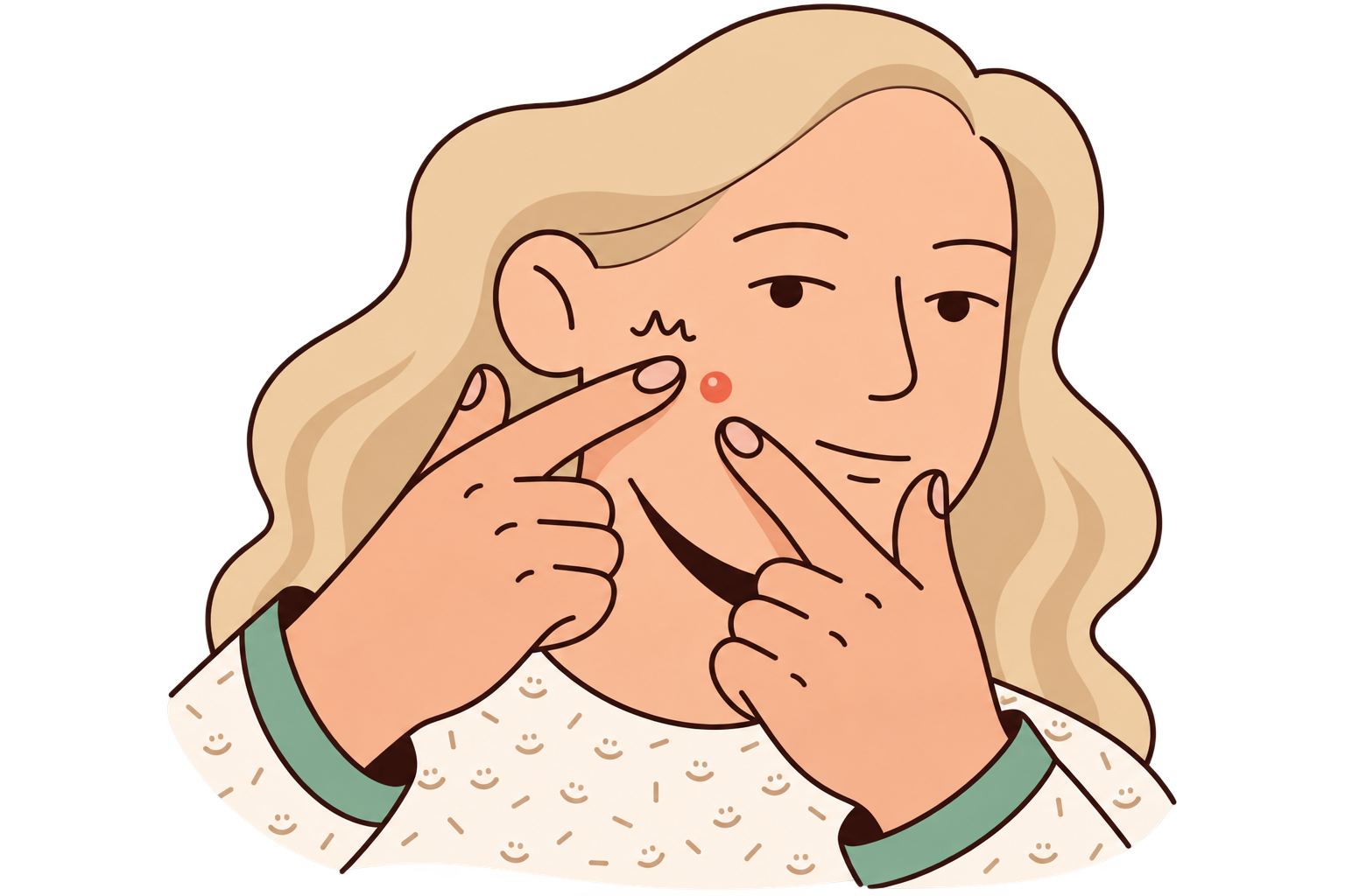 A figure picking at their skin