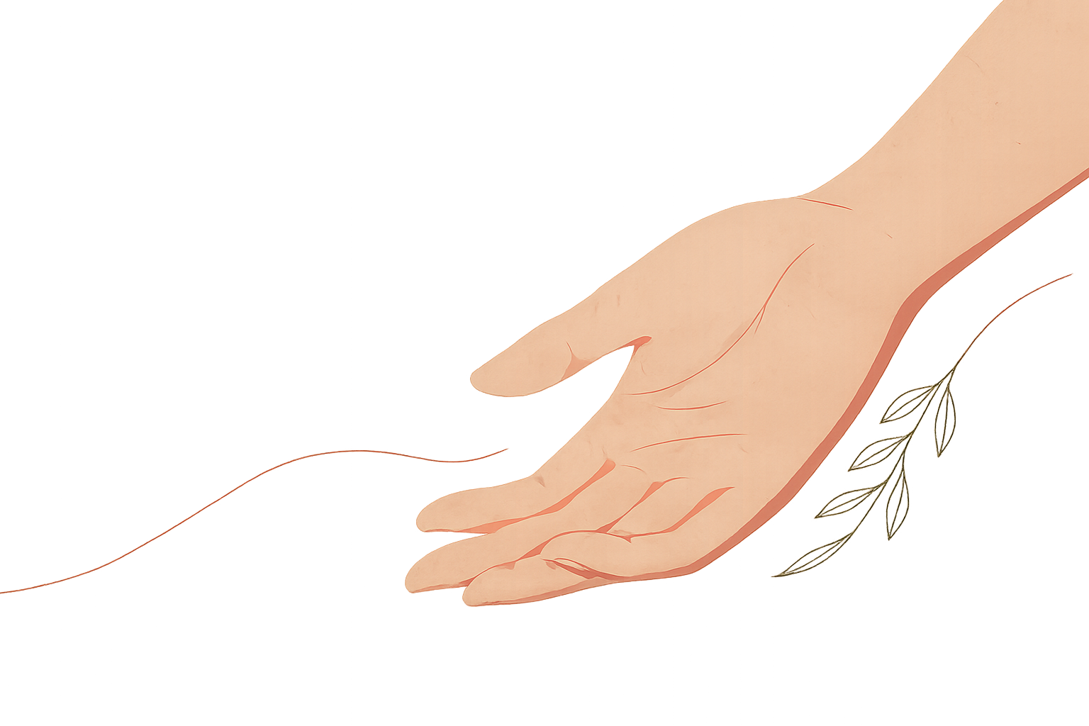 An open, relaxed hand resting