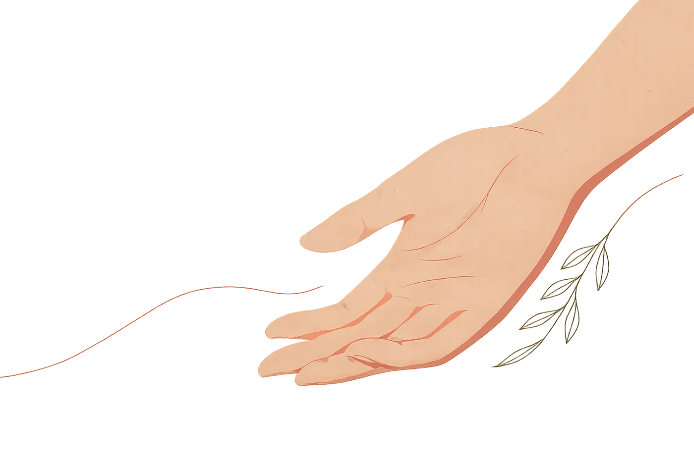 An open, relaxed hand resting